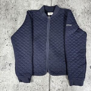 Marine Layer Jacket Mens Large Blue Quilted Bomber Full Zip TheTradeDesk Logo